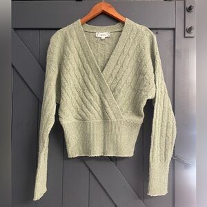 Pink Rose Sage V-Neck Sweater